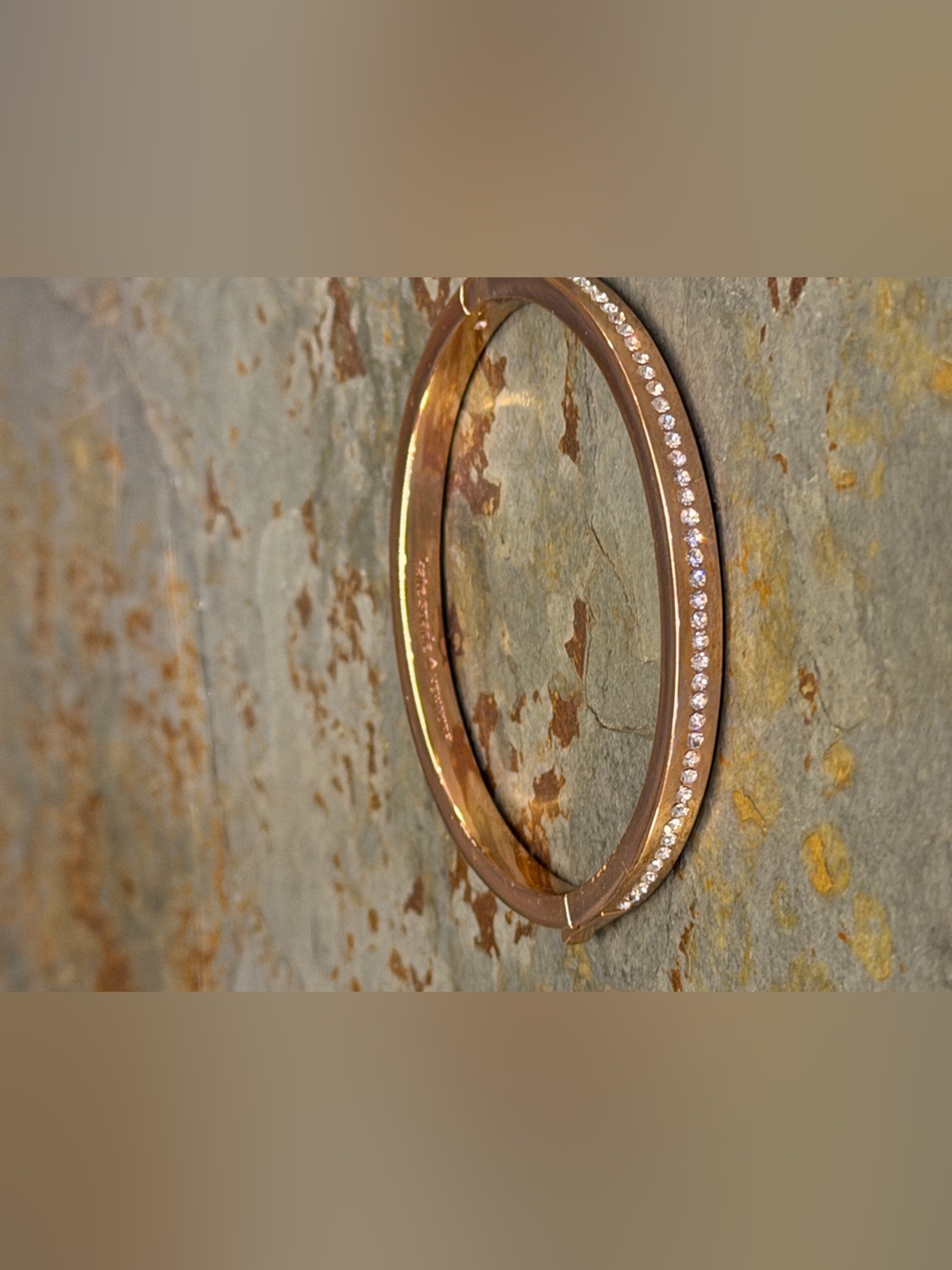 kate spade Rose Gold Crystal-Accented Hinged Bangle Bracelet - Picture 6 of 8